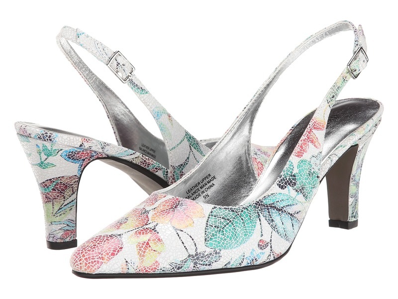 David Tate Lace Beautiful Floral Motive Slingback Pump For Spring Wide Width Women