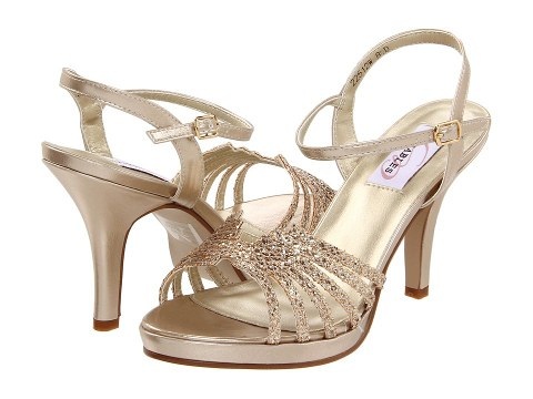 wide width gold heels